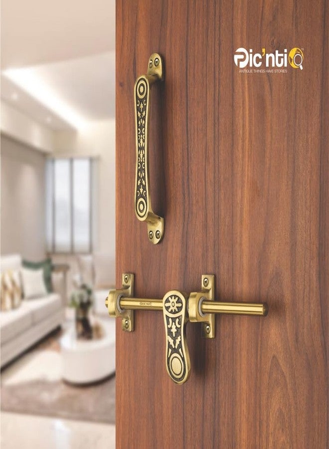 PIC’NTIQ PIC'NTIQ™ Aluminum Heavy Single Door Fitting Accessories Full Set/Kit |1 Aldrop|1 Latch 10" | 2-6" Cabinet Handles |1 Tower Bolt |1 Door Stopper | 10" | Flame | Antique Finish - Image 3